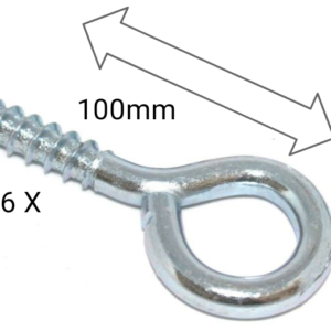 6 X Heavy Duty Large Screw Eyes Pack